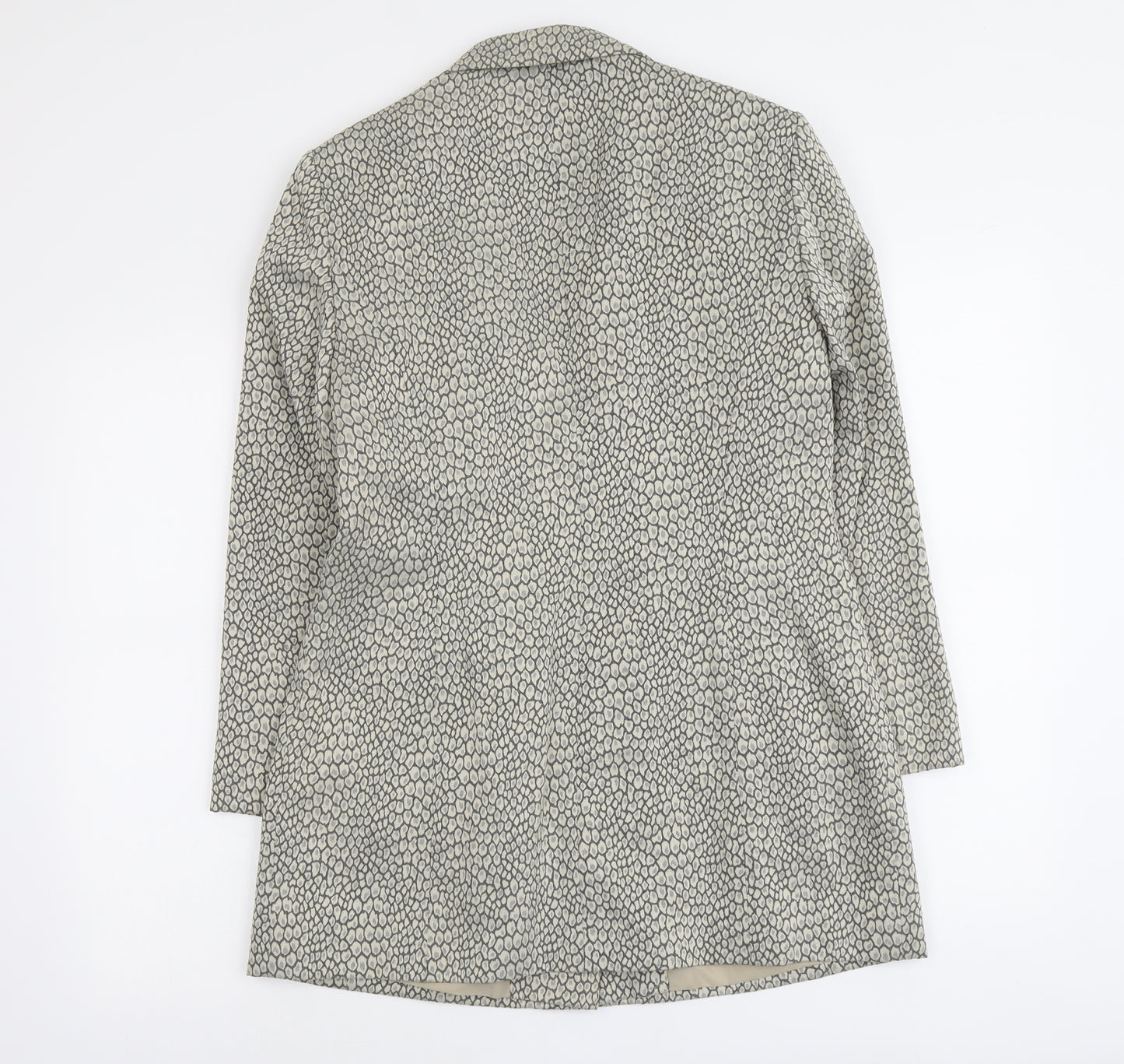 Outline Womens Beige Animal Print Viscose Jacket Blazer Size 14 - Longline