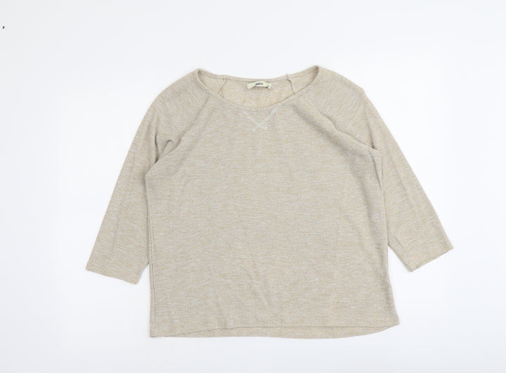 Oasis Womens Gold Boat Neck Polyester Pullover Jumper Size M