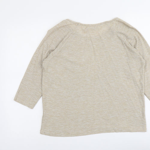 Oasis Womens Gold Boat Neck Polyester Pullover Jumper Size M