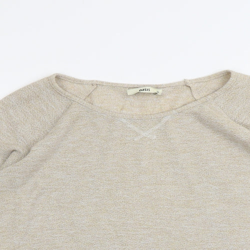 Oasis Womens Gold Boat Neck Polyester Pullover Jumper Size M