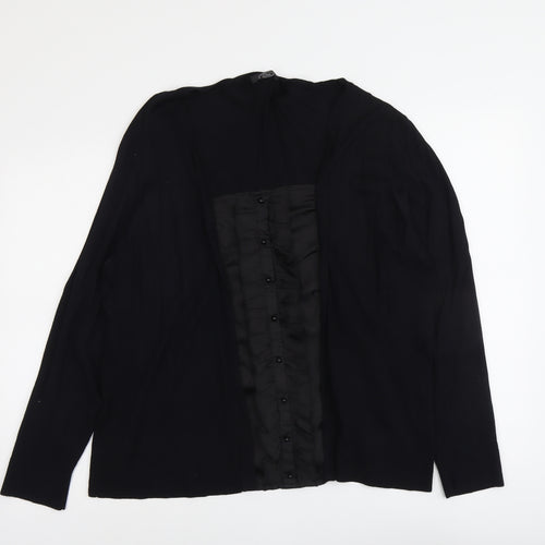 Bonmarché Womens Black Scoop Neck Viscose Cardigan Jumper Size L