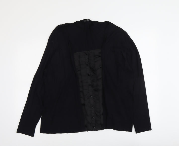 Bonmarché Womens Black Scoop Neck Viscose Cardigan Jumper Size L