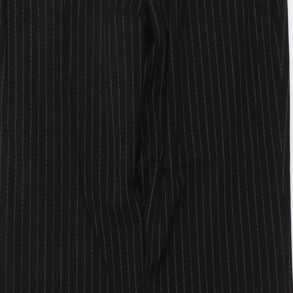 Klass Womens Black Striped Polyester Trousers Size 18 L31 in Regular Button