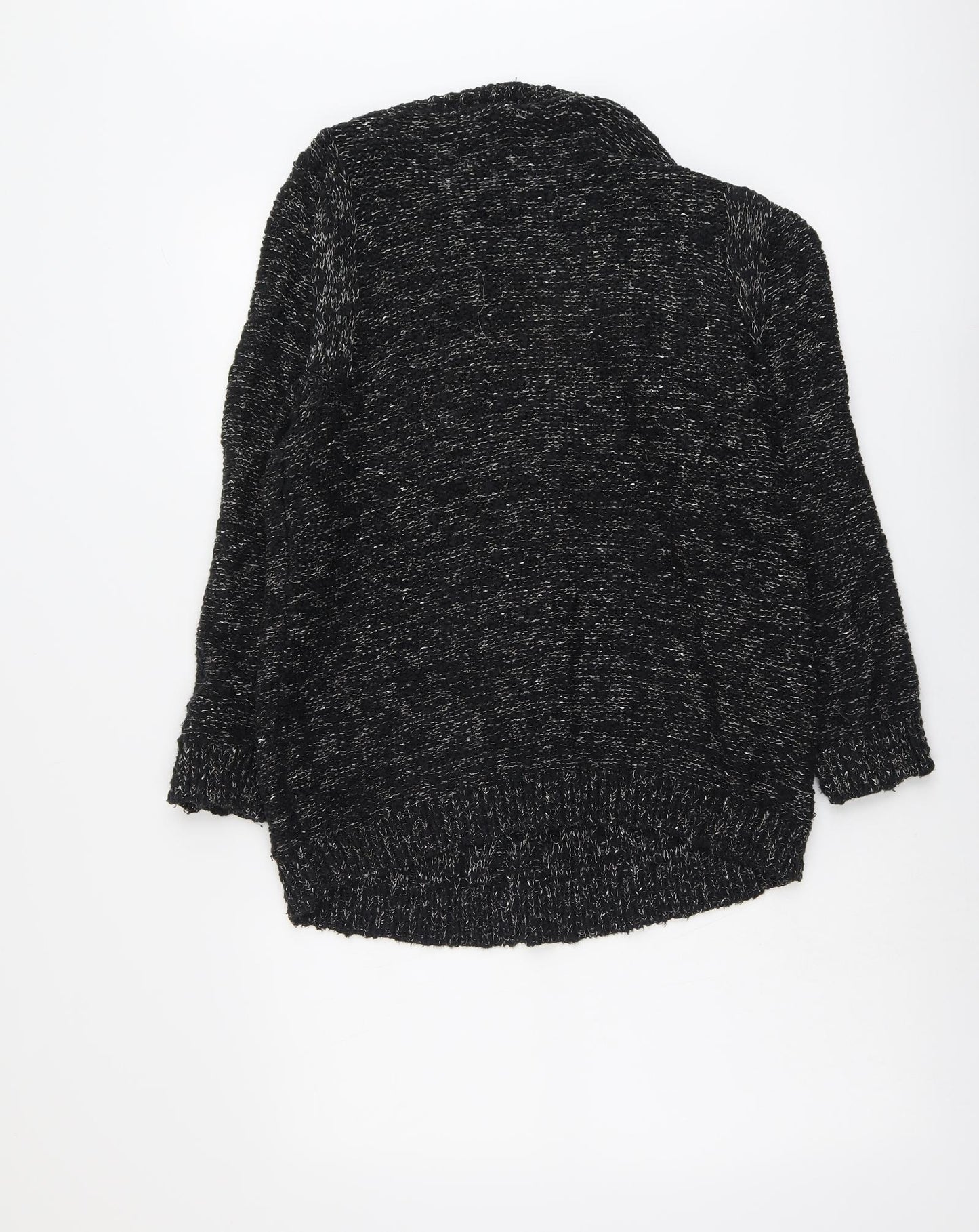 Marks and Spencer Womens Black Round Neck Cotton Pullover Jumper Size 10