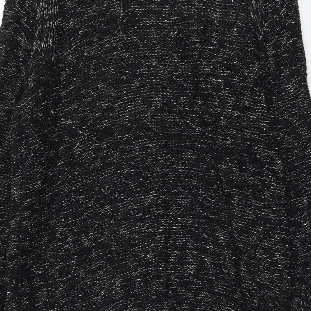 Marks and Spencer Womens Black Round Neck Cotton Pullover Jumper Size 10