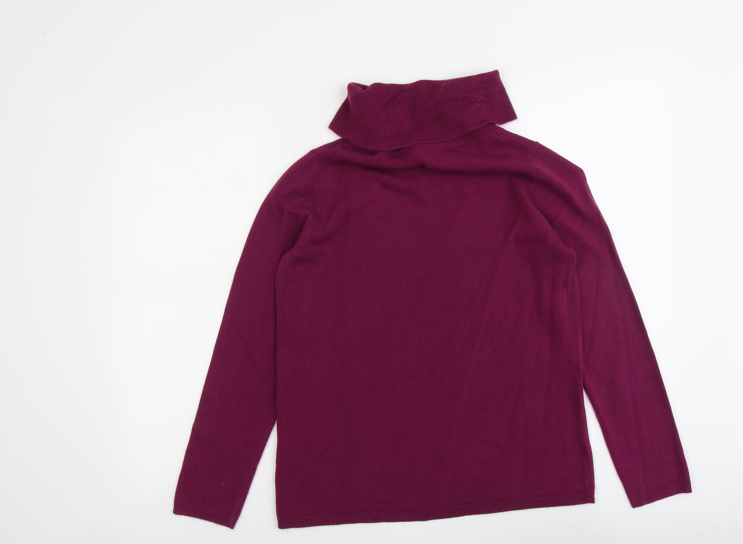 Bonmarché Womens Purple Roll Neck Acrylic Pullover Jumper Size 12