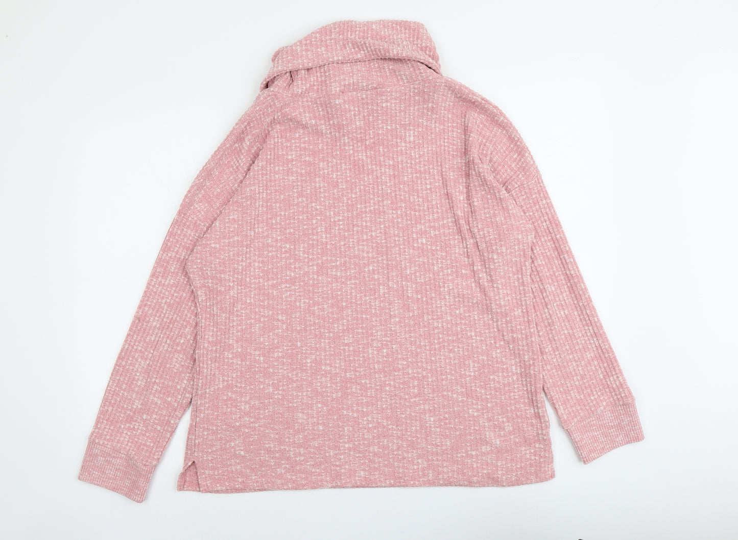 Nutmeg Womens Pink Roll Neck Viscose Pullover Jumper Size 14