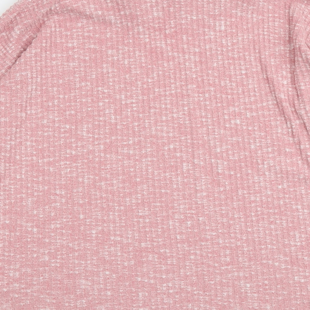 Nutmeg Womens Pink Roll Neck Viscose Pullover Jumper Size 14