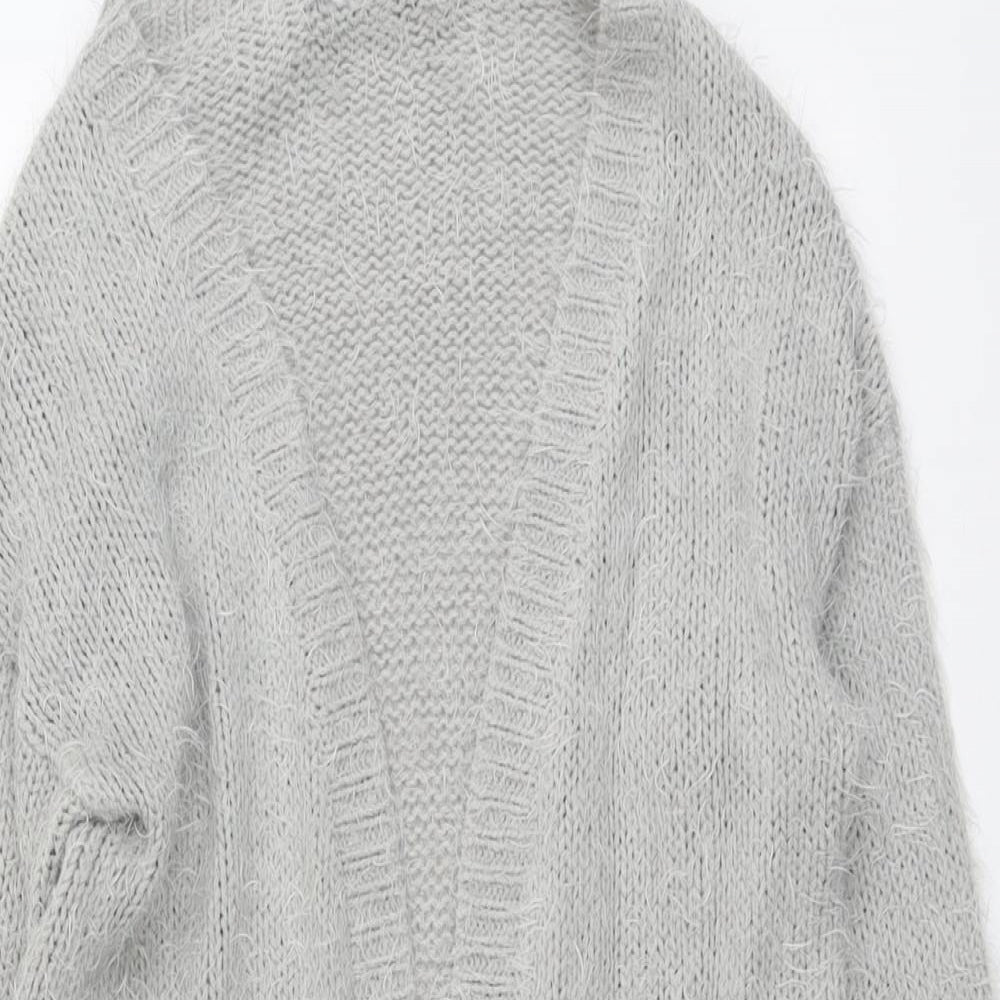George Womens Grey V-Neck Acrylic Cardigan Jumper Size 10