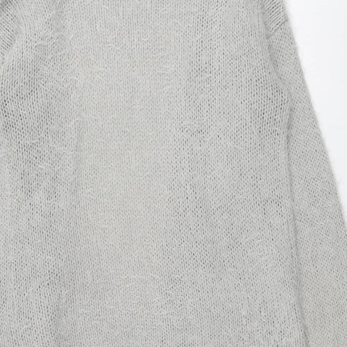 George Womens Grey V-Neck Acrylic Cardigan Jumper Size 10
