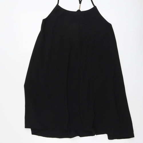 Glamorous Womens Black Polyester Trapeze & Swing Size 10 Round Neck Pullover