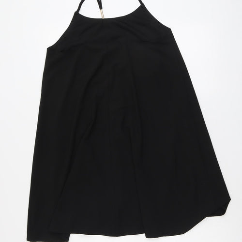 Glamorous Womens Black Polyester Trapeze & Swing Size 10 Round Neck Pullover
