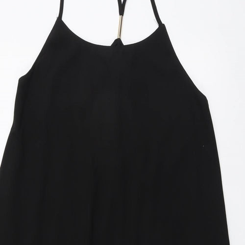 Glamorous Womens Black Polyester Trapeze & Swing Size 10 Round Neck Pullover