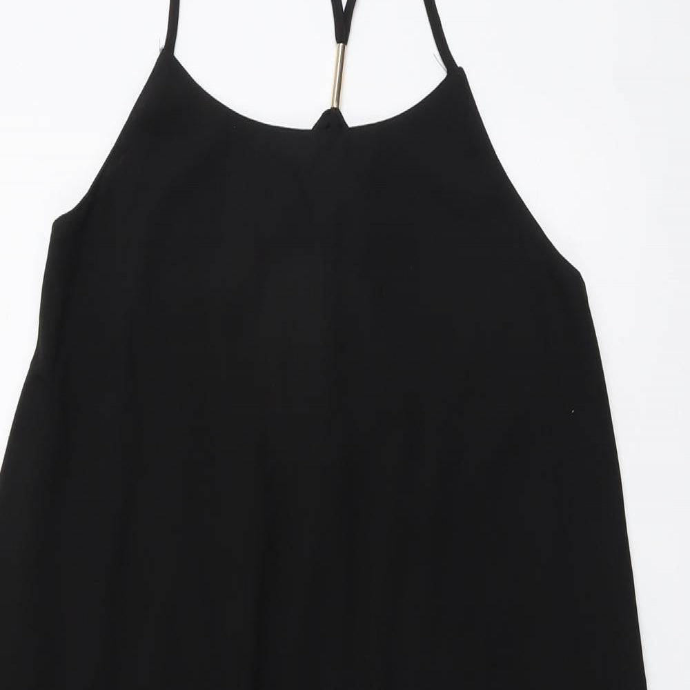 Glamorous Womens Black Polyester Trapeze & Swing Size 10 Round Neck Pullover