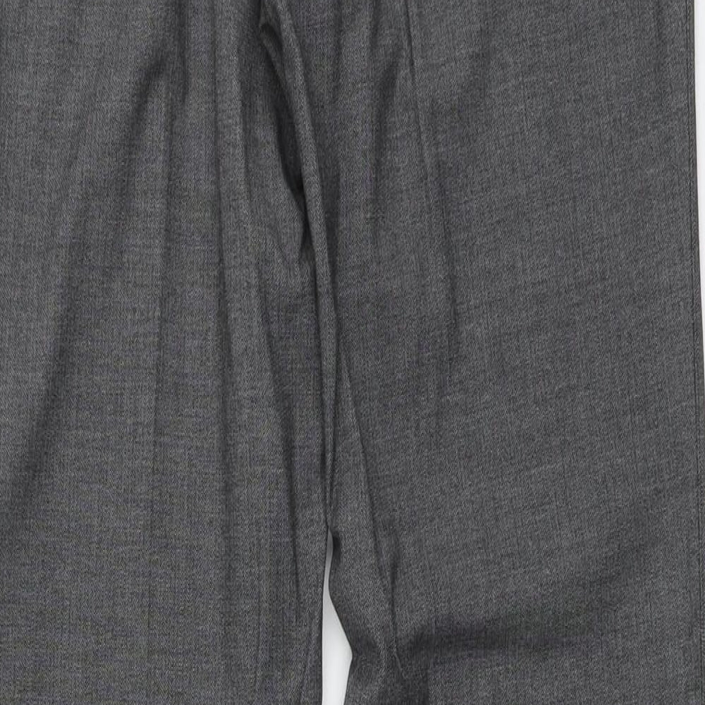 River Island Mens Grey Polyester Dress Pants Trousers Size 32 in L32 in Regular Button