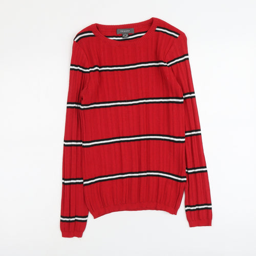 Primark Womens Red Roll Neck Polka Dot Polyester Pullover Jumper Size M