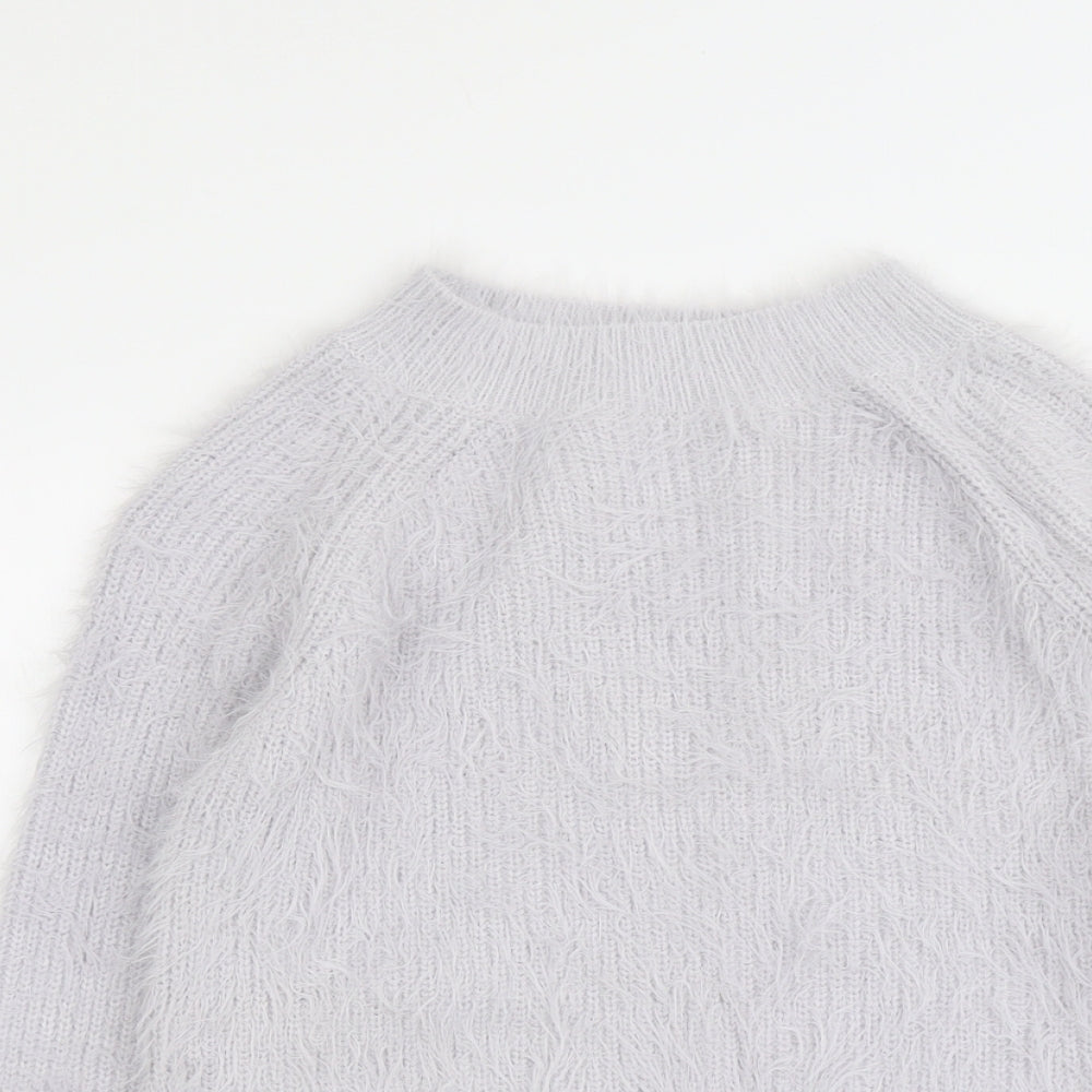 Primark Womens Grey Round Neck Nylon Pullover Jumper Size S