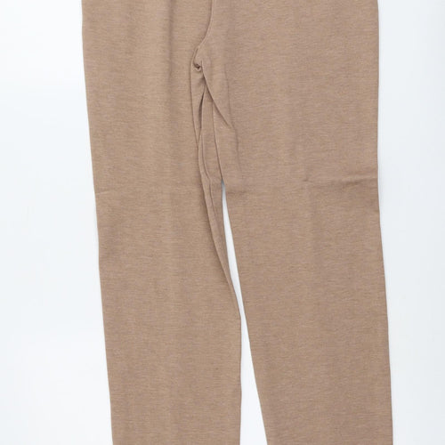 Marks and Spencer Womens Beige Viscose Trousers Size 12 L28 in Regular