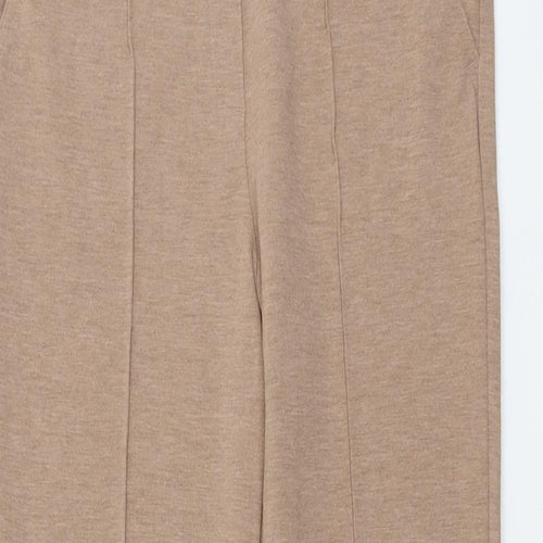 Marks and Spencer Womens Beige Viscose Trousers Size 12 L28 in Regular