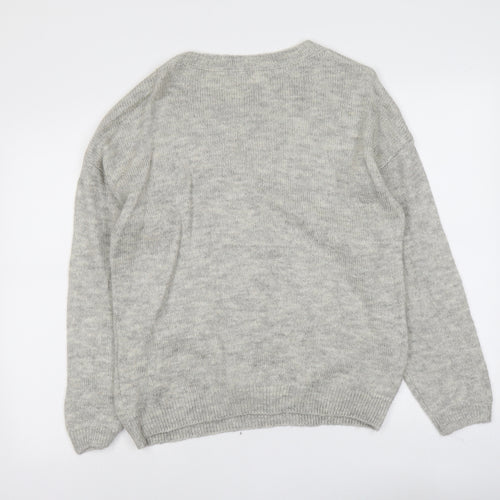 Roman Womens Green Round Neck Acrylic Pullover Jumper Size 12
