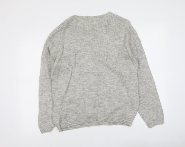 Roman Womens Green Round Neck Acrylic Pullover Jumper Size 12