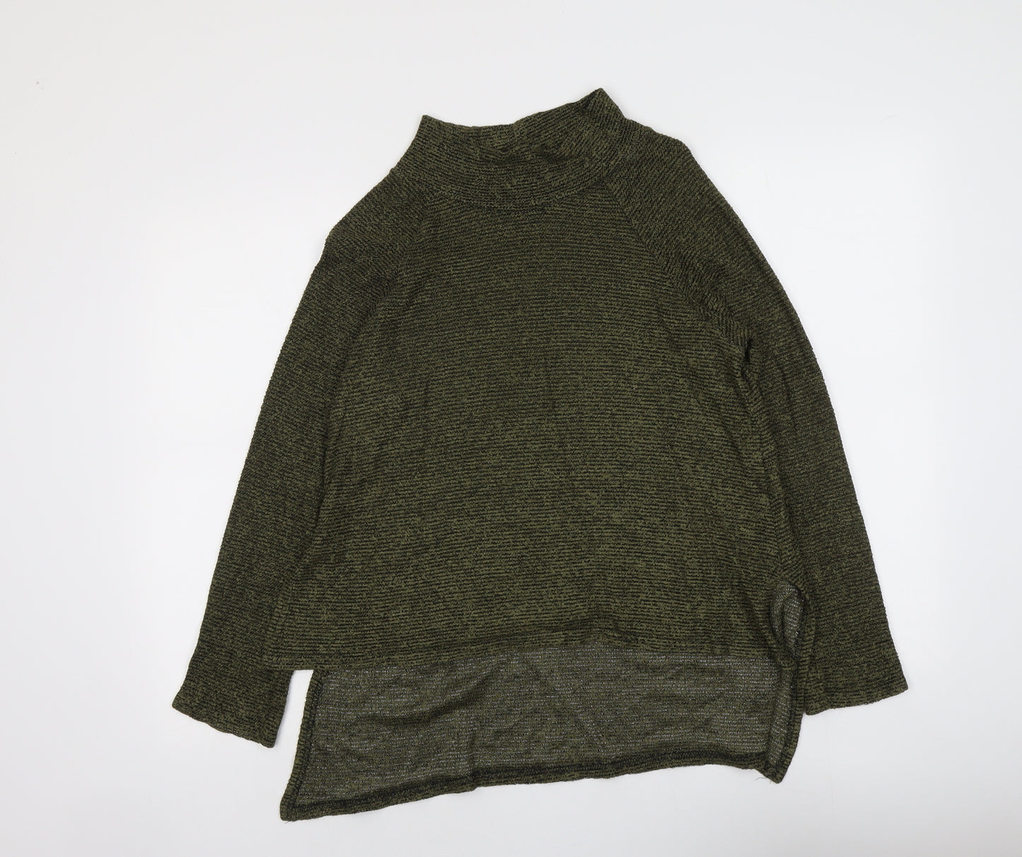 Decoy Womens Green High Neck Acrylic Pullover Jumper Size S