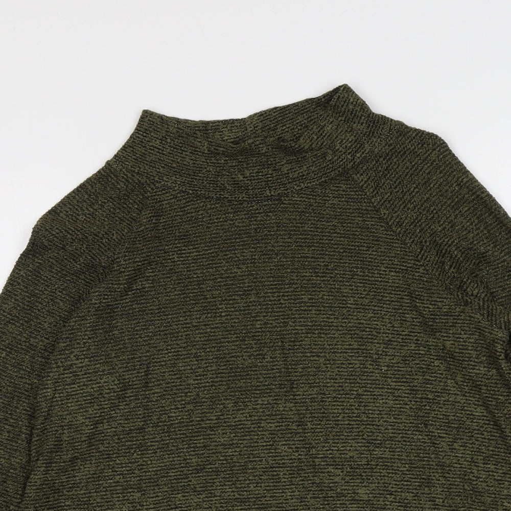 Decoy Womens Green High Neck Acrylic Pullover Jumper Size S
