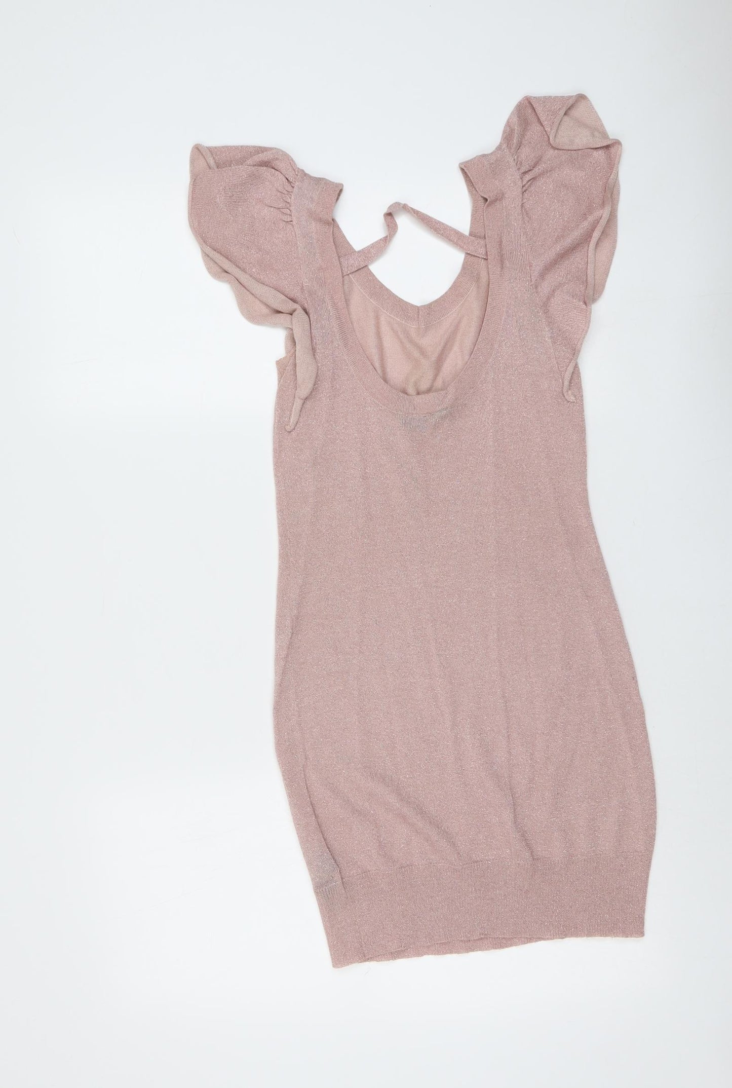H&M Womens Pink Viscose Bodycon Size 8 Round Neck Pullover