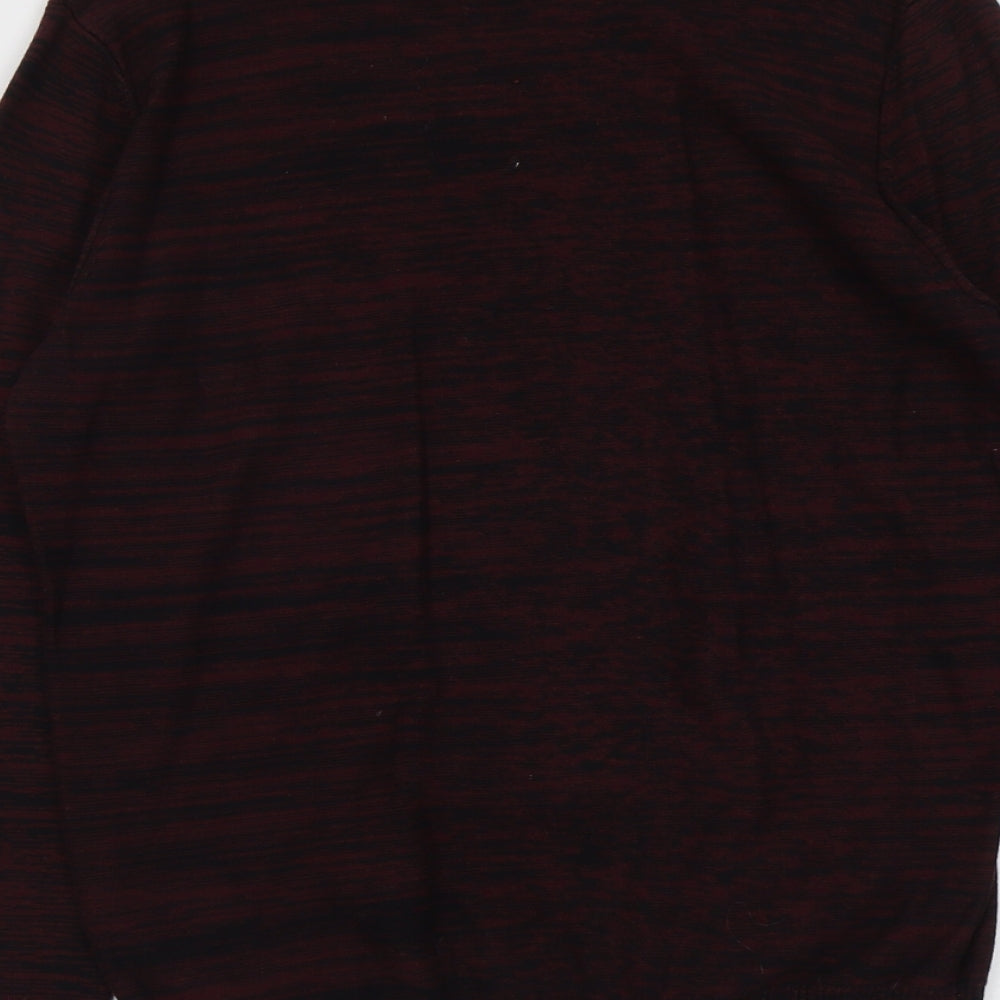 JACK & JONES Mens Red Round Neck Cotton Pullover Jumper Size L Long Sleeve