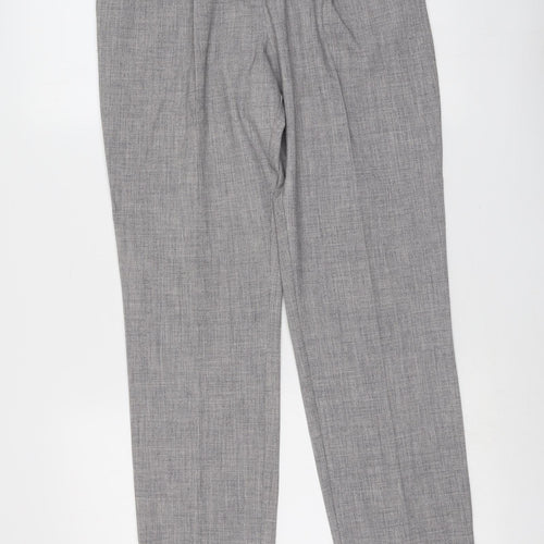 Primark Womens Grey Polyester Trousers Size 10 L27 in Regular Button