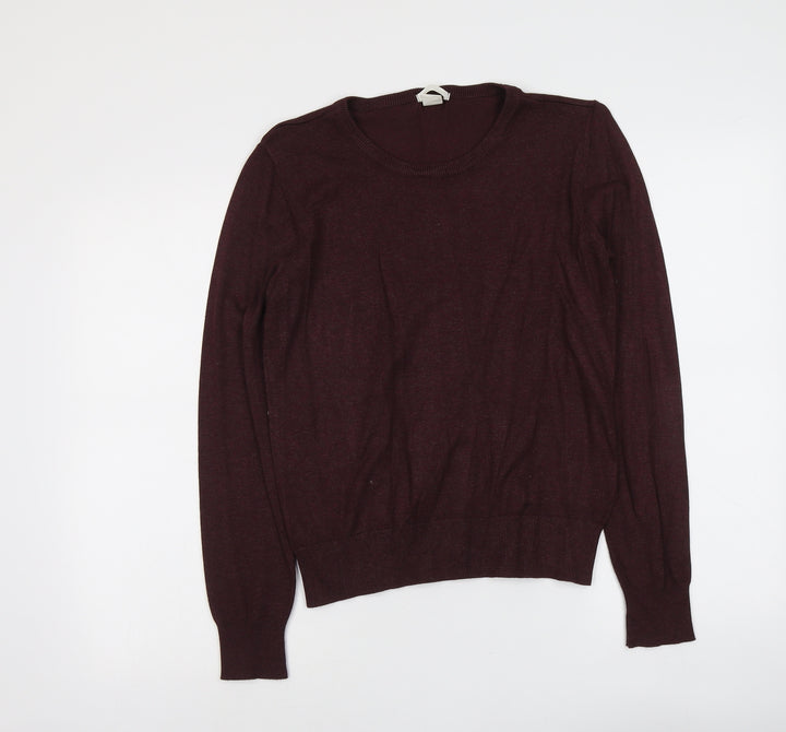 H&M Womens Red Boat Neck Viscose Pullover Jumper Size S