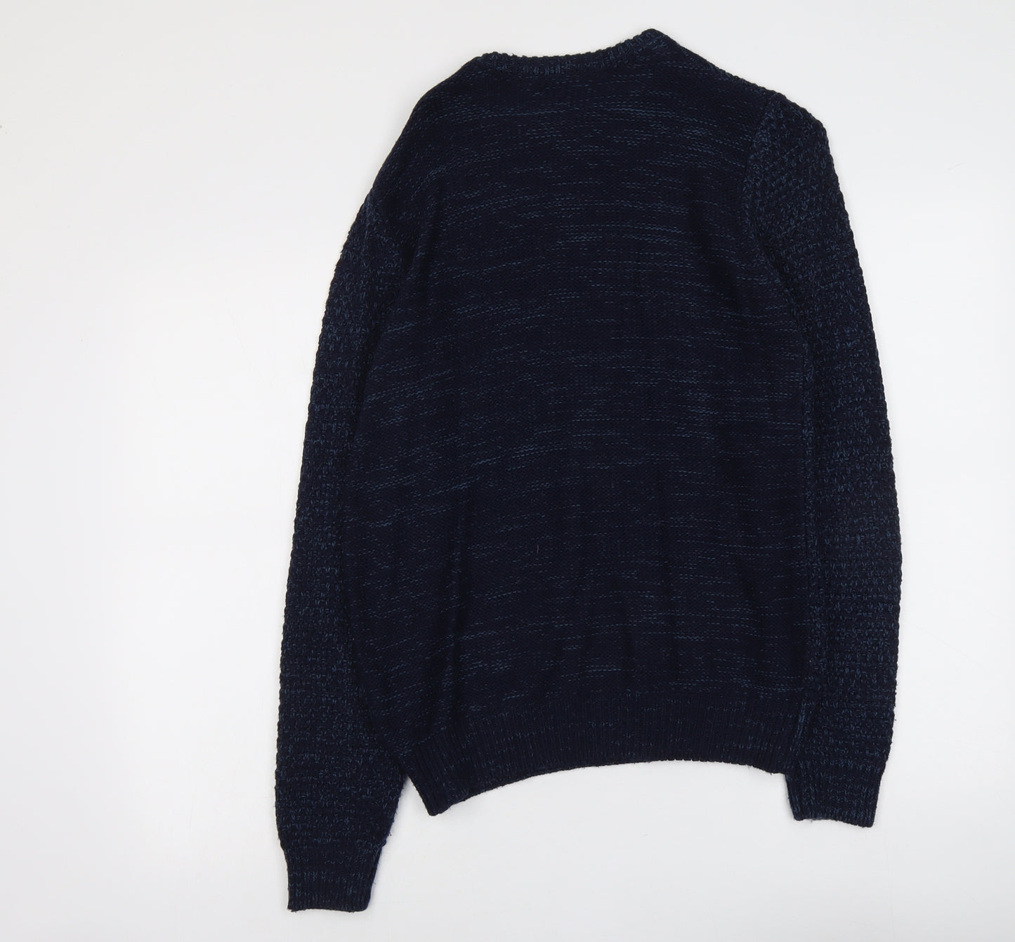 Cedar Wood State Mens Black Round Neck Acrylic Pullover Jumper Size S Long Sleeve
