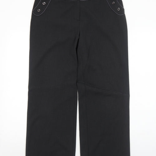 AMARANTO Womens Grey Polyester Trousers Size 12 Regular Zip