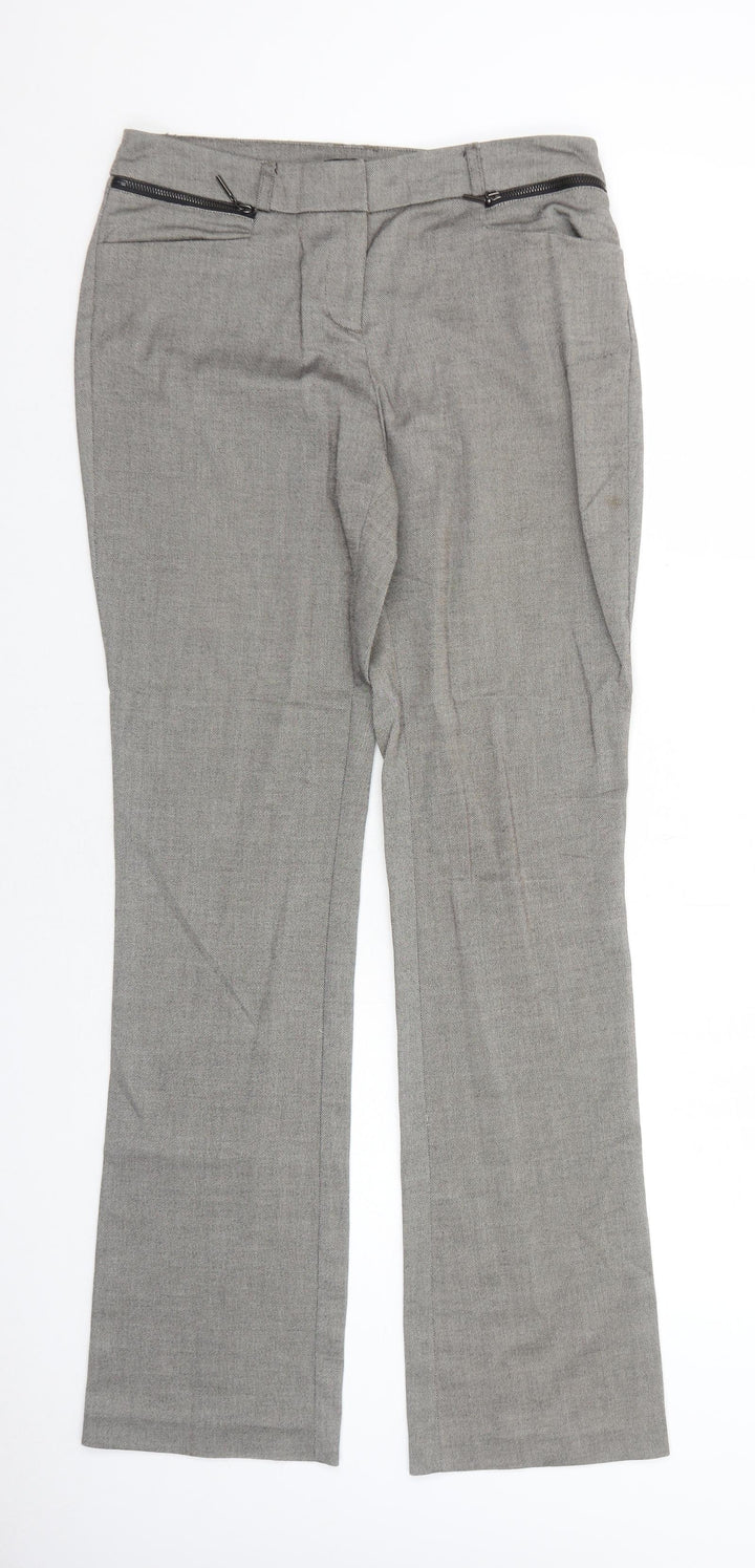 ORSAY Womens Brown Polyester Trousers Size 8 Regular Zip