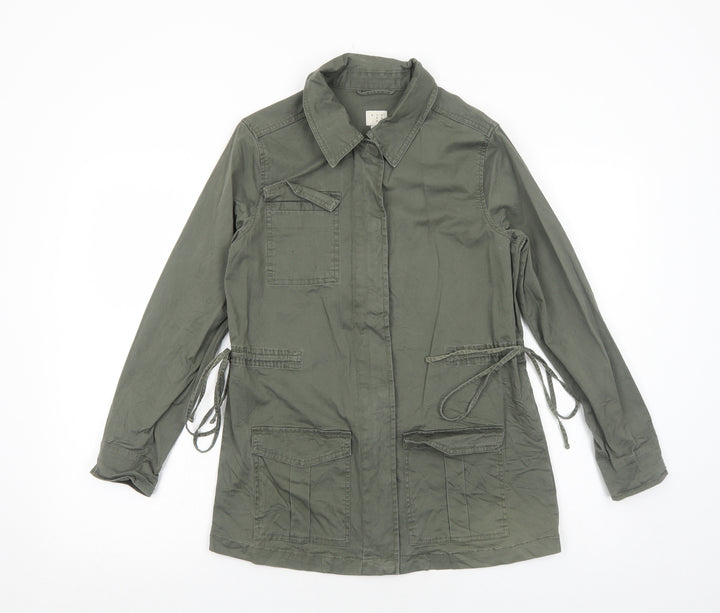 And eawy Womens Green Rain Coat Coat Size XS Zip