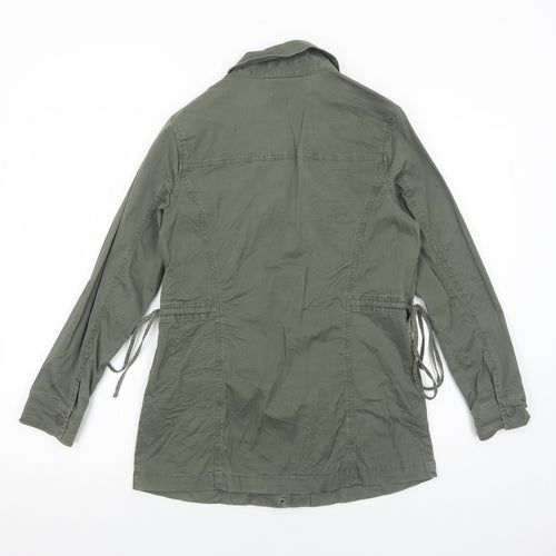 And eawy Womens Green Rain Coat Coat Size XS Zip