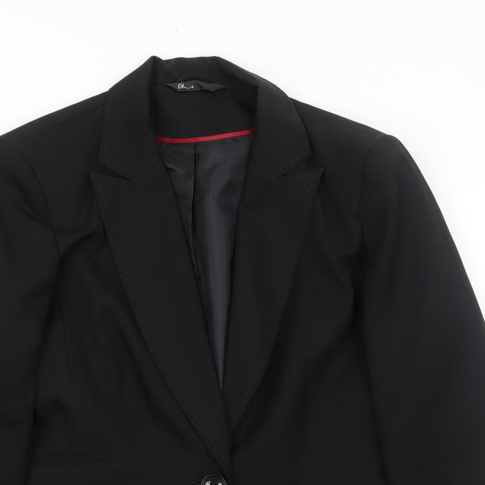 BHS Womens Black Polyester Jacket Suit Jacket Size 12