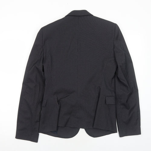 Mango Womens Black Striped Polyester Jacket Suit Jacket Size 12