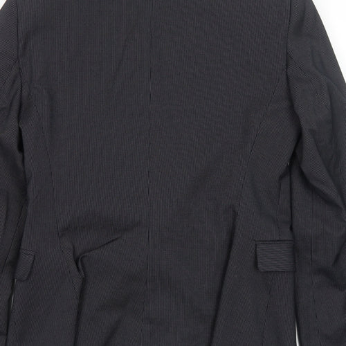 Mango Womens Black Striped Polyester Jacket Suit Jacket Size 12
