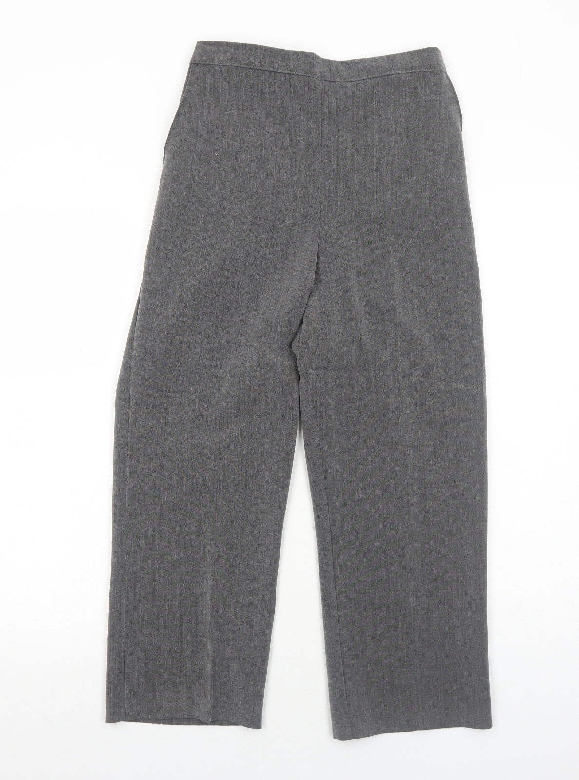 Preworn Womens Grey Polyester Trousers Size 10 Regular