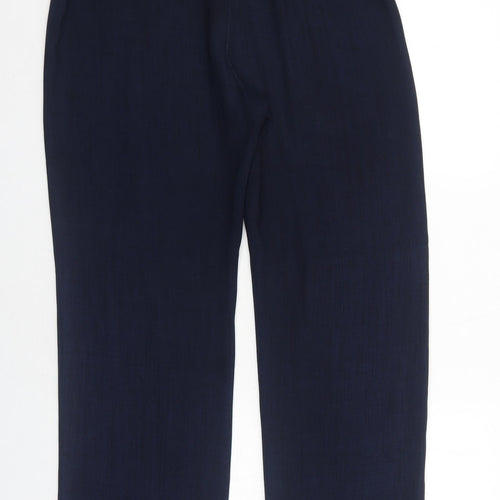 Classics Womens Blue Polyester Trousers Size 12 Regular Zip