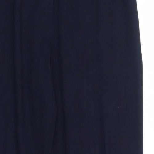 Classics Womens Blue Polyester Trousers Size 12 Regular Zip
