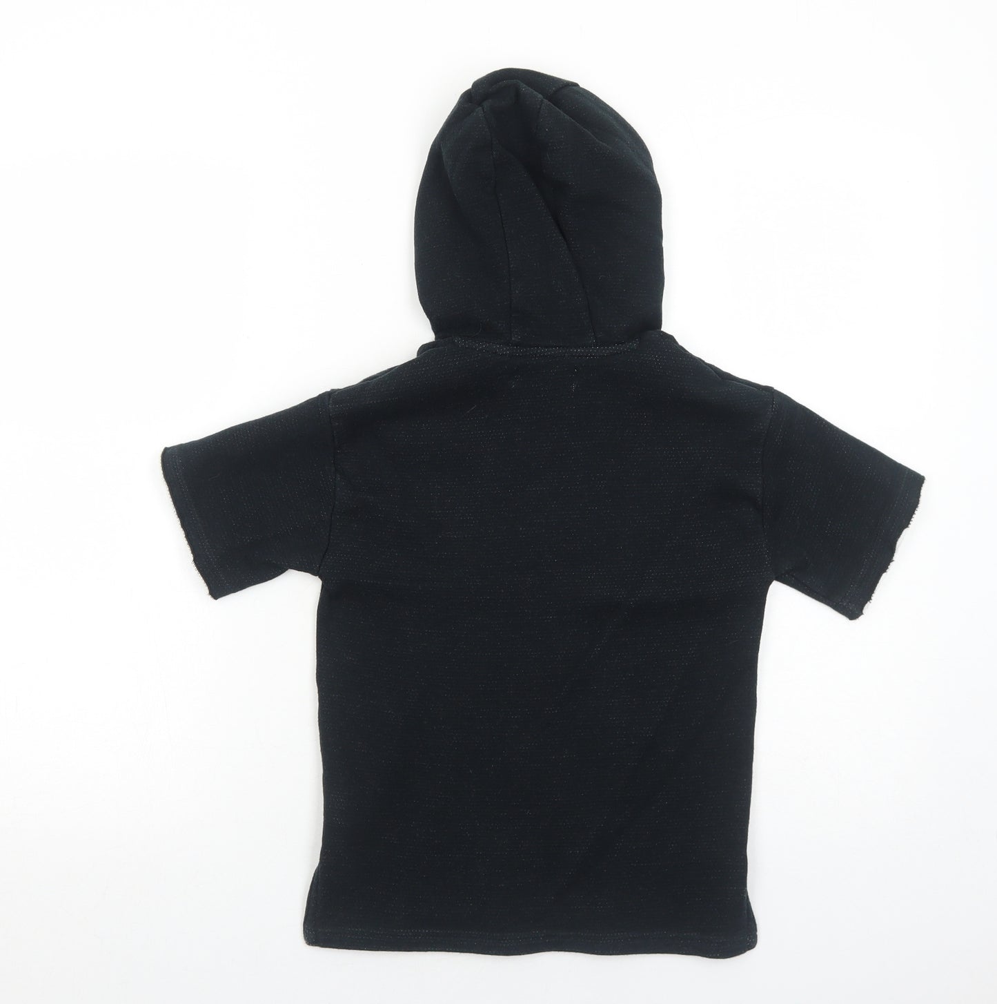 NEXT Boys Black Cotton Pullover Hoodie Size 7 Years Zip