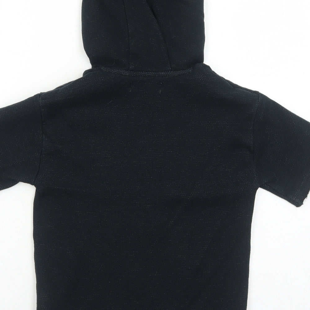 NEXT Boys Black Cotton Pullover Hoodie Size 7 Years Zip
