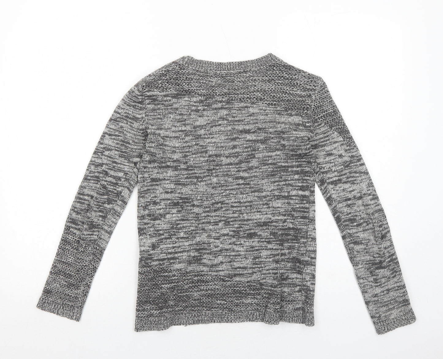 DKNY Womens Grey Round Neck Acrylic Pullover Jumper Size XS