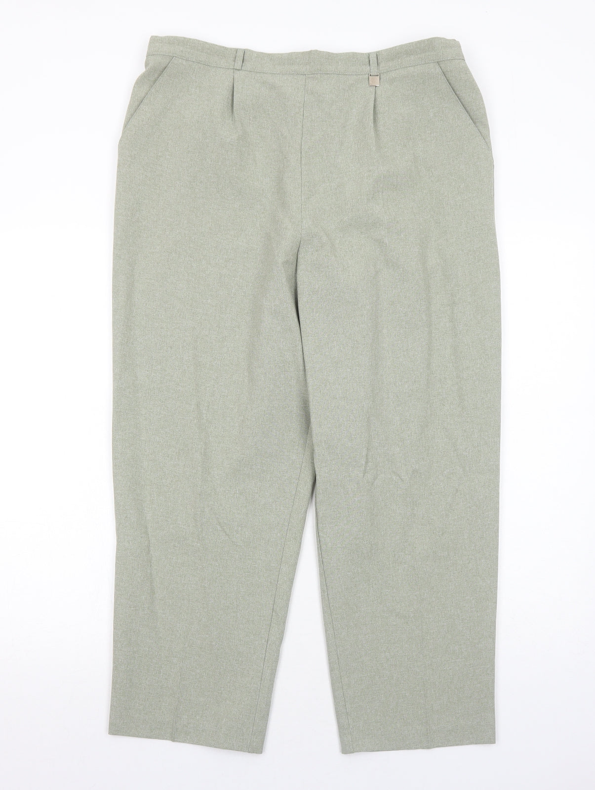Classic Womens Green Polyester Trousers Size 18 Regular