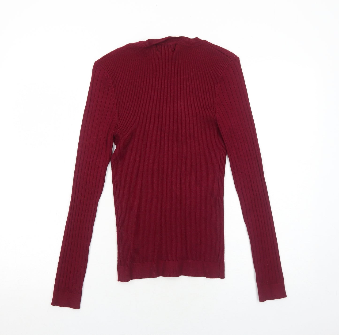 New Look Womens Red Round Neck Viscose Pullover Jumper Size 12