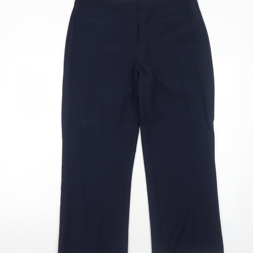Mia Moda Womens Blue Polyester Dress Pants Trousers Size 14 Regular Zip