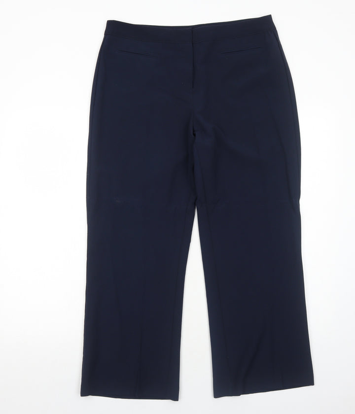 Mia Moda Womens Blue Polyester Dress Pants Trousers Size 14 Regular Zip