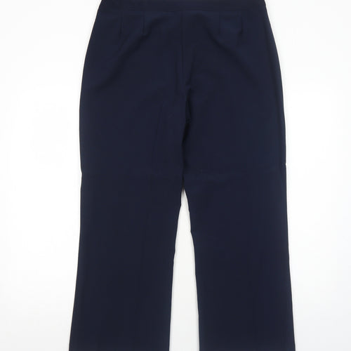 Mia Moda Womens Blue Polyester Dress Pants Trousers Size 14 Regular Zip